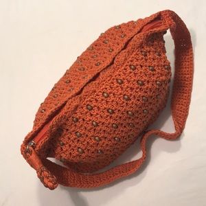The SAK Burnt Orange Crochet Shoulder Bag / Crossbody